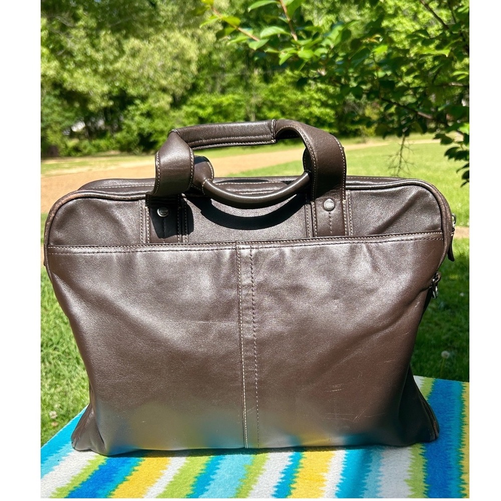 Coach Commuter Bag Mens Large Mahogany Leather Briefcase F70094